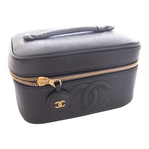 white chanel makeup bag|chanel vintage vanity case bag.